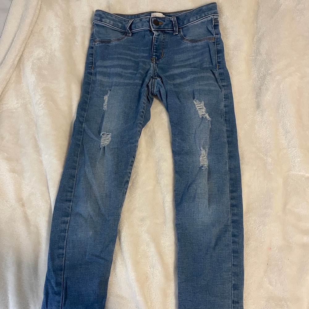 Blue Distressed Skinny Jeans